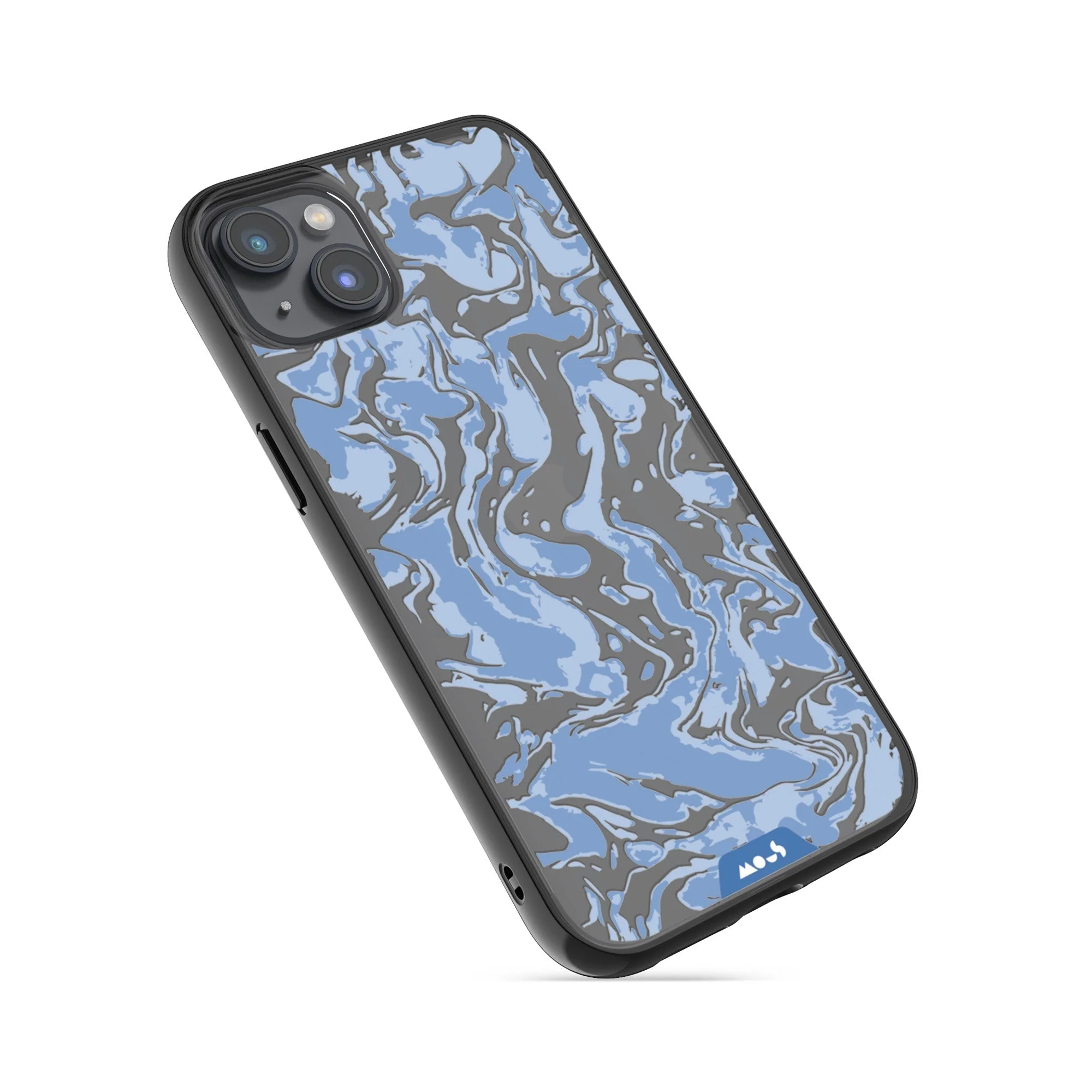 Sky Blue Protective Phone Case - Marbled - Image 15