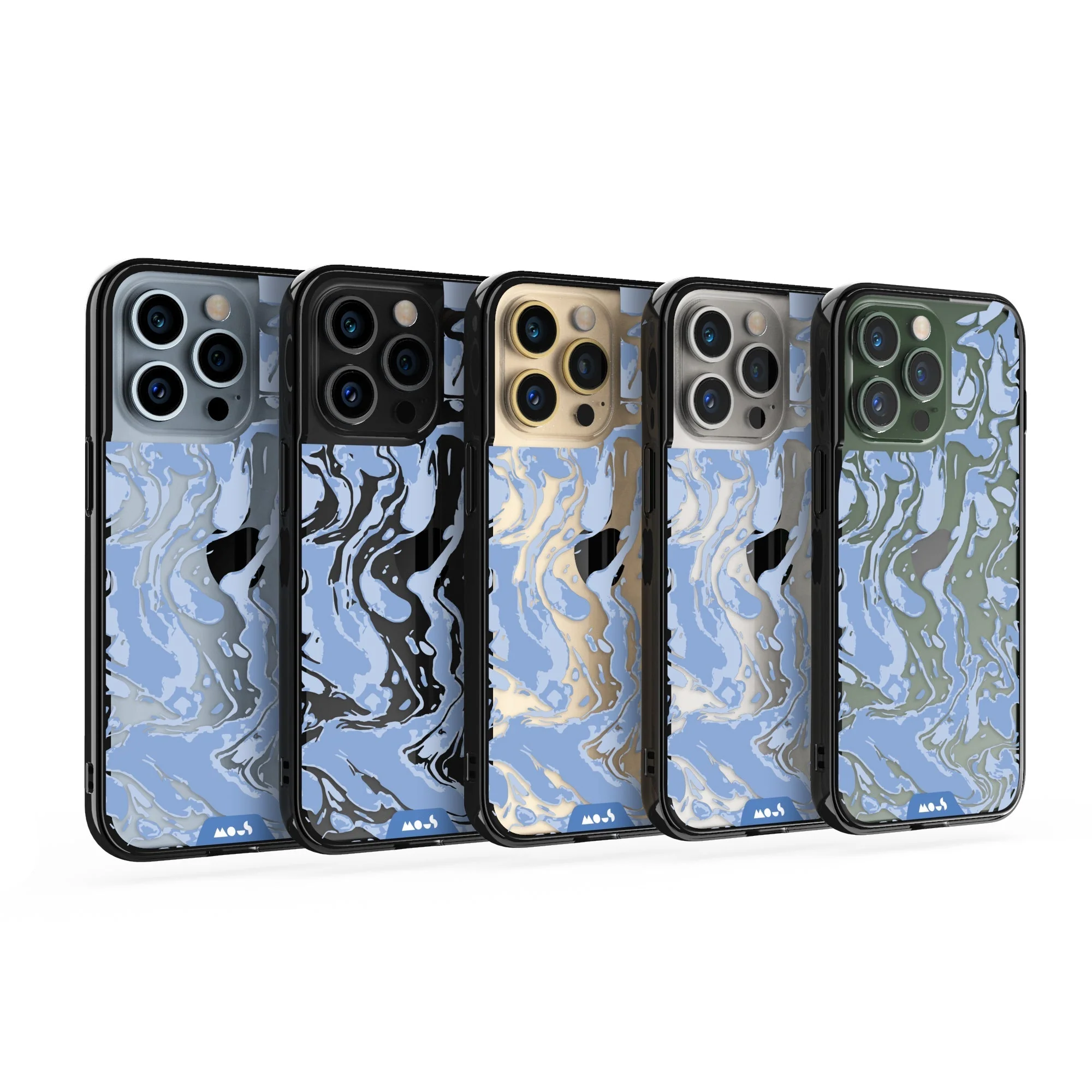 Sky Blue Protective Phone Case - Marbled - Image 31